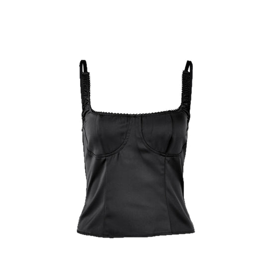 Women’s Basic Slim-Fit Camisole Tank Top in Black - view 5