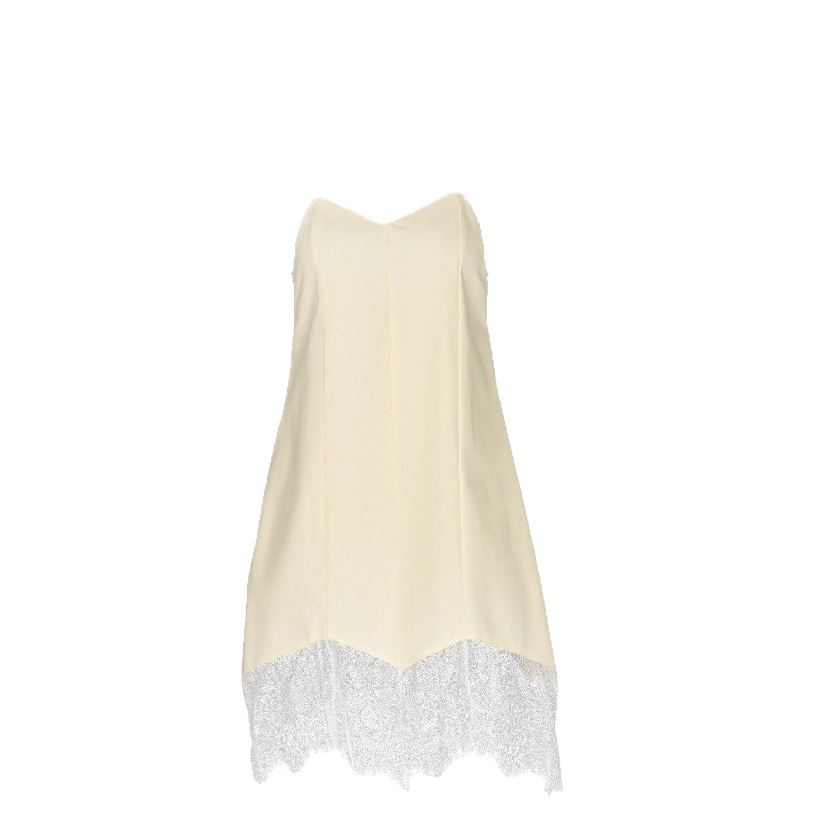 Women’s Khaki Lace-Trim Cotton Slip Dress