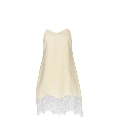 Women’s Khaki Lace-Trim Cotton Slip Dress