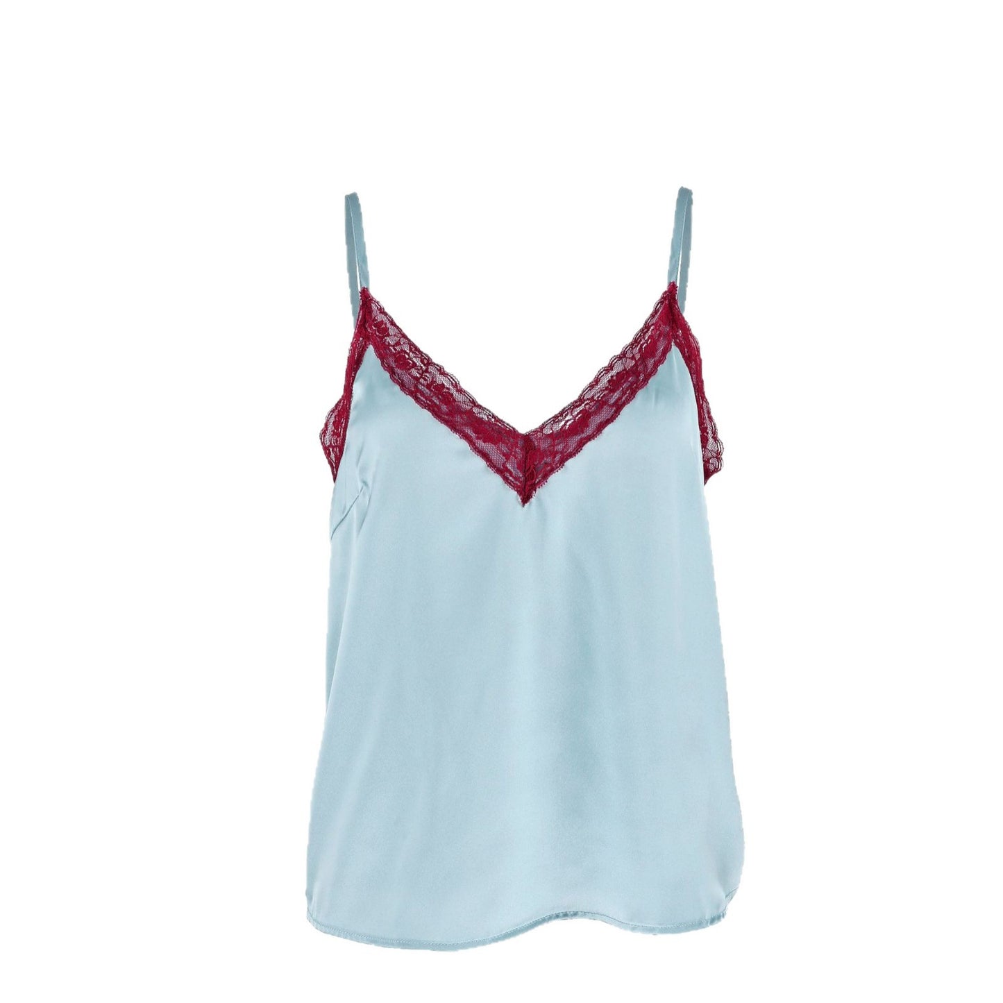 Women’s Lace-Trim Satin-Look Camisole Top - detail view 5