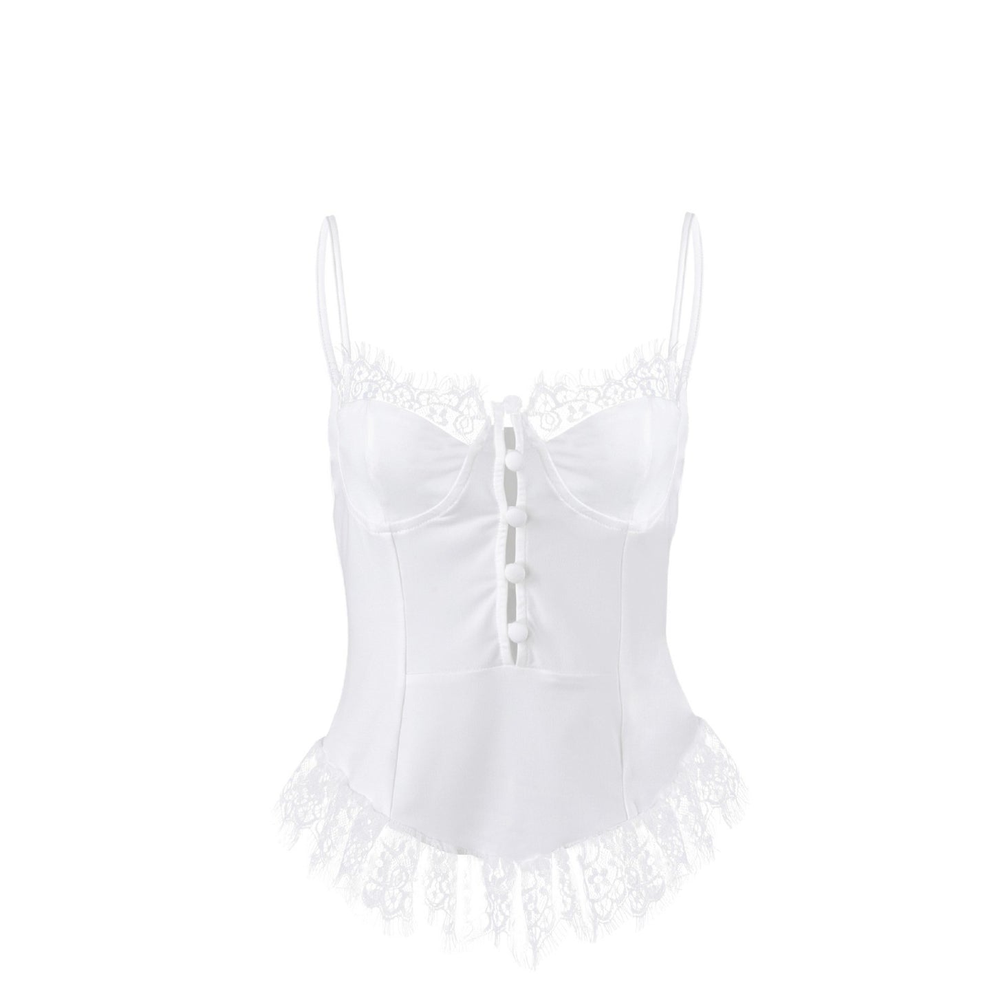 Women’s Lace-Trim V-Neck Camisole Top in Black - view 5