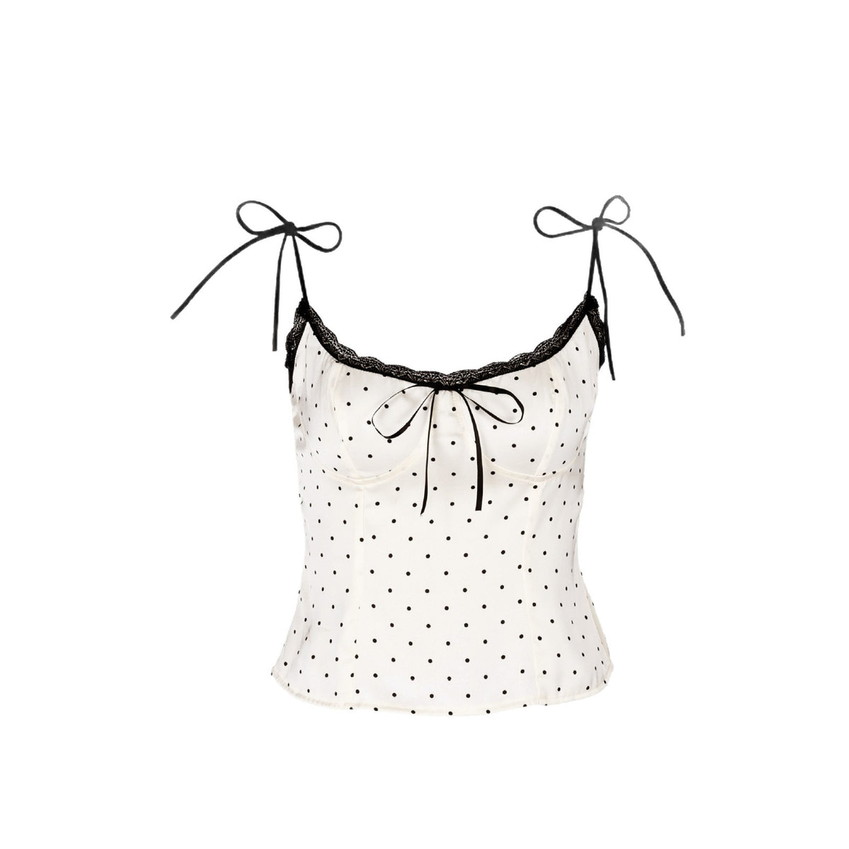 Women’s Polka Dot Lace-Trim Camisole Top - detail view 5