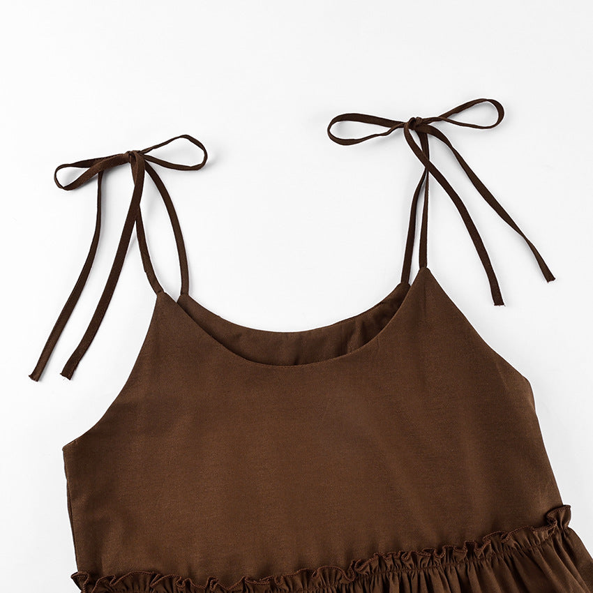 Women’s Cotton-Linen A-Line Strap Dress