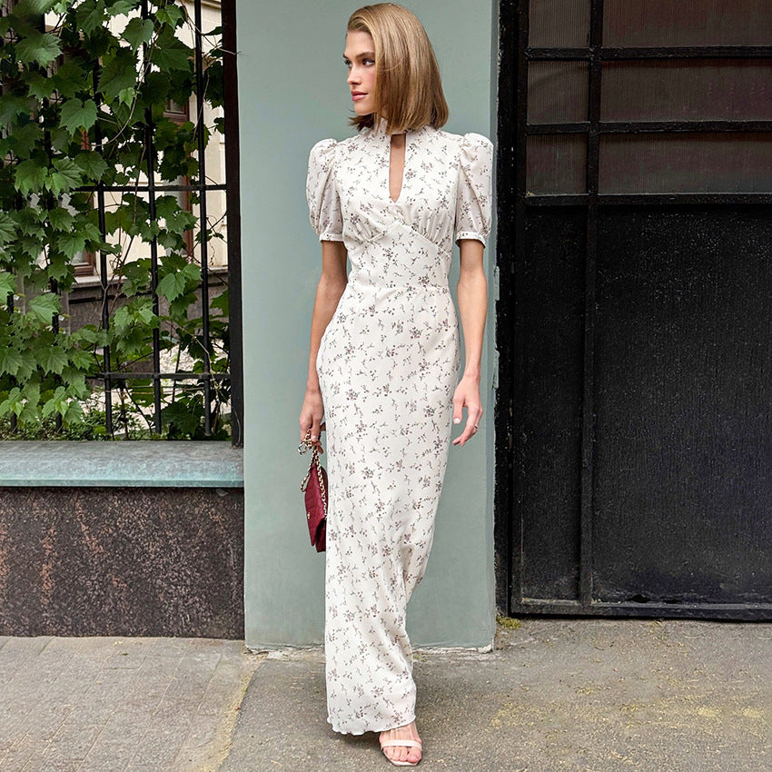 Women’s Deep V-Neck Floral Maxi Dress